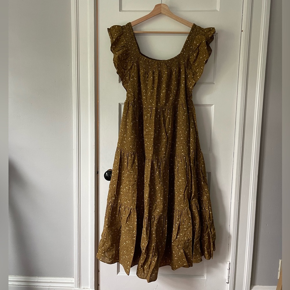 Madewell Tiered Ruffle Sleeve Dress